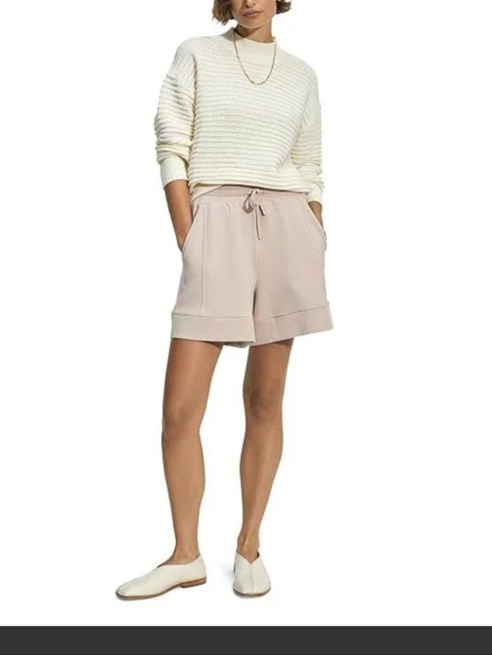 Varley Franco Knit Crew Sweater Cream Size S
